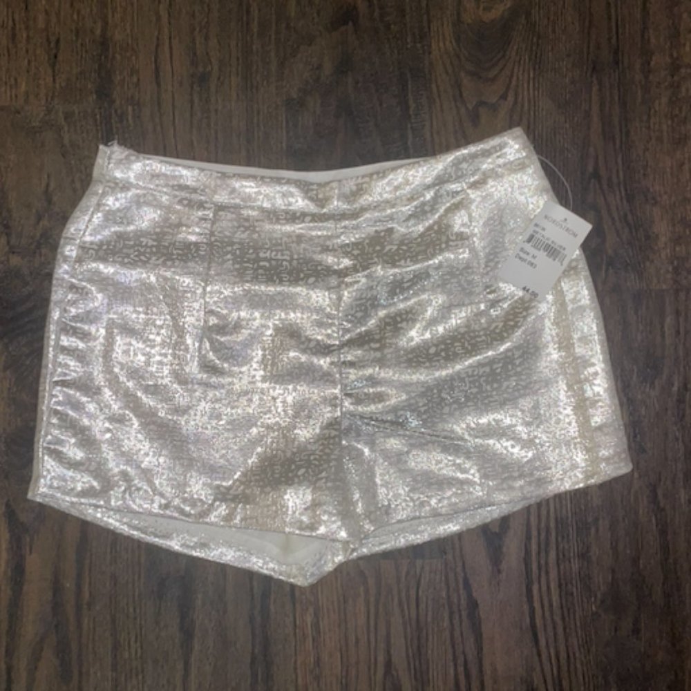 Blu Pepper Metallic Silver Shorts